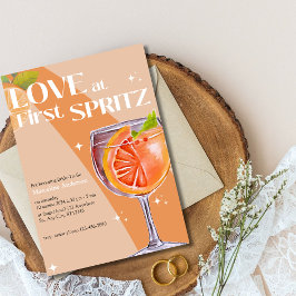 Moderne Elegante Liebe im First Spritz Brautparty Einladung