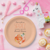 Moderne Elegante Liebe im First Spritz Brautparty Pappteller (Party)