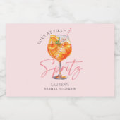 Moderne Elegante Liebe im First Spritz Brautparty Schaumweinetikett (Einzelnes Label)
