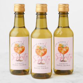 Moderne Elegante Liebe im First Spritz Brautparty Weinetikett