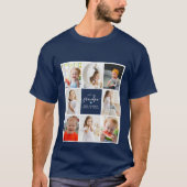 Moderne Elegante Liebe Opa 8-Foto Collage T-Shirt (Vorderseite)