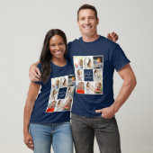 Moderne Elegante Liebe Opa 8-Foto Collage T-Shirt (Unisex)