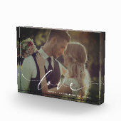 Moderne elegante Liebe Personalisierte Hochzeit Fotoblock (Rechts)