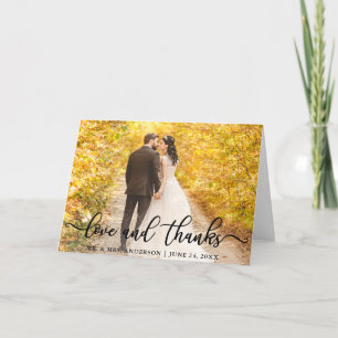 Moderne Elegante Liebe und Dank   Hochzeitsfalte Karte