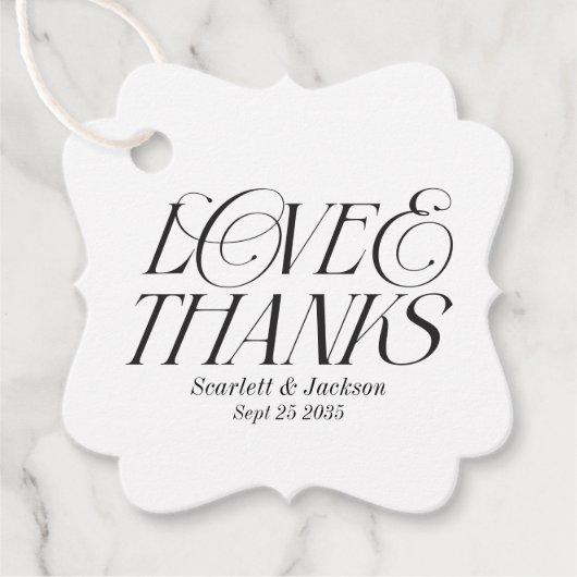 Moderne Elegante Liebe und dank Kalligrafie Script Geschenkanhänger (Vorderseite)