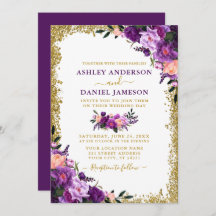 Moderne, elegante Lila Blumenzwiebelgolden-Glitzer