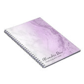 Moderne, elegante lila Glitzer Marmor Make-up Küns Notizblock (Rechte Seite)