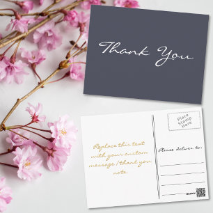 Moderne Elegante Lila Imitate Gold Script Vielen D Postkarte