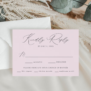 Moderne elegante lila Mahlzeiten-Auswahl Hochzeit RSVP Karte