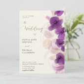 Moderne elegante Lila Orchideen Einladung (Stehend Vorderseite)