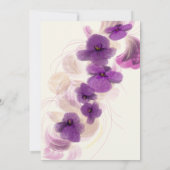 Moderne elegante Lila Orchideen Einladung (Rückseite)