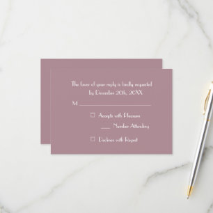 Moderne elegante lila Party-RSVP-Einladungskarte RSVP Karte