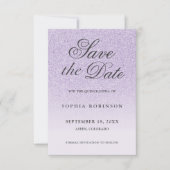 Moderne Elegante lila Save the Date Quinceanera (Vorderseite)