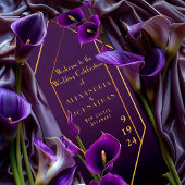 Moderne Elegante Lila und goldene Calla Lily Weddi Programm