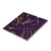 Moderne Elegante Lila und goldene Marmorbäume  Fliese (Seite)