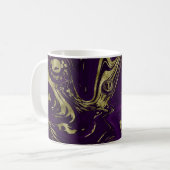 Moderne Elegante Lila und goldene Marmorbäume Kaffeetasse (Vorderseite Links)