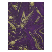 Moderne Elegante Lila und goldene Marmorbäume   Tischdecke (Vorderseite)