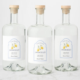 Moderne elegante Limoncello Hochzeitsflasche Alkoholflaschenetikett