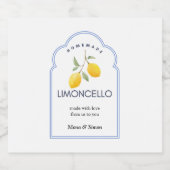 Moderne elegante Limoncello Hochzeitsflasche Alkoholflaschenetikett (Einzelnes Label)