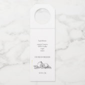 Moderne elegante Limoncello Hochzeitsflasche Flaschenanhänger (Rückseite)