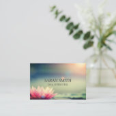 Moderne elegante Lotus Blume Business Card Visitenkarte (Stehend Vorderseite)