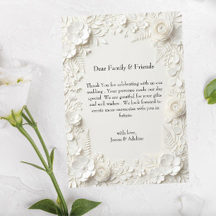 Moderne Elegante Luxuriöse Florale Hochzeit Dankeskarte