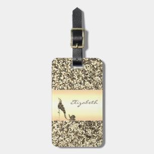 Moderne elegante Mädchenhaftigkeit, goldener Glitt Gepäckanhänger
