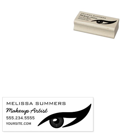 Moderne elegante Makeup Artist Eye Eyeliner-Adress Gummistempel (Stempel)