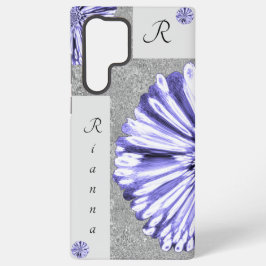 Moderne elegante Marbled Diamond Blume Lila Samsung Galaxy Hülle