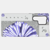 Moderne elegante Marbled Diamond Blume Lila Samsung Galaxy Hülle (Rückseite (Horizontal))