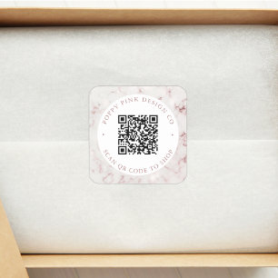 Moderne elegante Marmor benutzerdefinierter QR-Cod Quadratischer Aufkleber
