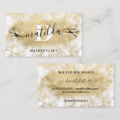 Moderne, elegante Marmorhaare aus Goldgold-Glitzer Visitenkarte (Vorne/Hinten)