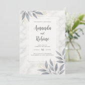 Moderne elegante Marmorhochzeit - Einladung (Stehend Vorderseite)