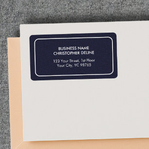 Moderne elegante maskuline Textur Blau Weiß Adressaufkleber
