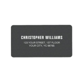 Moderne Elegante Maskuline Textur Grau Weiß Adressaufkleber