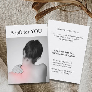 Moderne elegante Massage-Therapeut-Geschenkkarte Rabattkarte