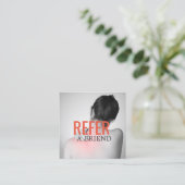 Moderne Elegante Massage Therapist Foto-Referenz Empfehlungskarte (Stehend Vorderseite)