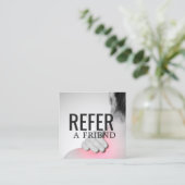 Moderne Elegante Massage Therapist Foto-Referenz Empfehlungskarte (Stehend Vorderseite)