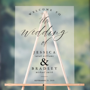 Moderne elegante Mattierte Hochzeit Willkommen Acrylschild