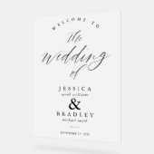 Moderne elegante Mattierte Hochzeit Willkommen Acrylschild (Winkel)
