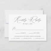Moderne Elegante Meal Choice Wedding RSVP Card Einladung (Vorderseite)