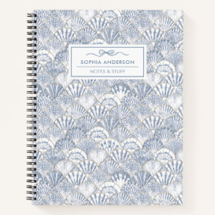 Moderne elegante Meeresmuschel individuell spiralf Notizblock