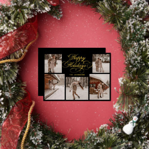 Moderne elegante mehrfache Foto-Collage Weihnachte Folien Feiertagskarte