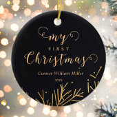 Moderne Elegante Mein erster Weihnachtskinderurlau Keramik Ornament