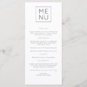 Moderne elegante Menükarte (Vorderseite)