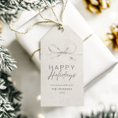 Moderne Elegante Minimal Bow Happy Holidays Famili Geschenkanhänger
