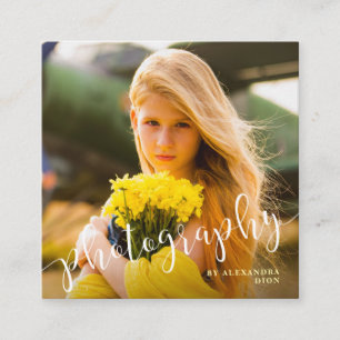 Moderne, elegante Minimal-Overlay-Fotografie Quadratische Visitenkarte