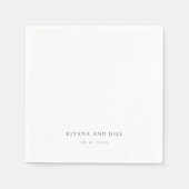 Moderne Elegante Minimal Paare Namen Hochzeit Serviette (Vorderseite)