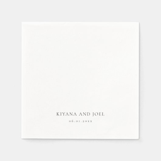 Moderne Elegante Minimal Paare Namen Hochzeit Serviette (Vorderseite)