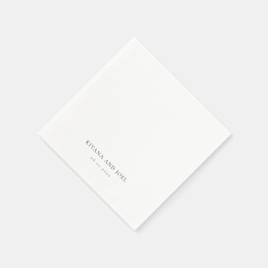 Moderne Elegante Minimal Paare Namen Hochzeit Serviette (Ecke)